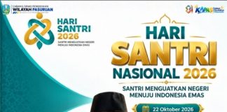 Kacabdin wilayah Pasuruan Mengucapkan Selamat Hari Santri Nasional 2026 “Santri Menguatkan Negeri menuju Indonesia Emas”